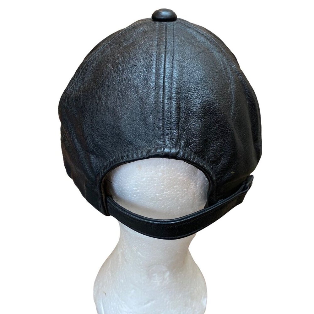 Vtg Good Year Racing Hat Cap LEATHER Embroidered Adjustable One Size RARE - Picture 5 of 10